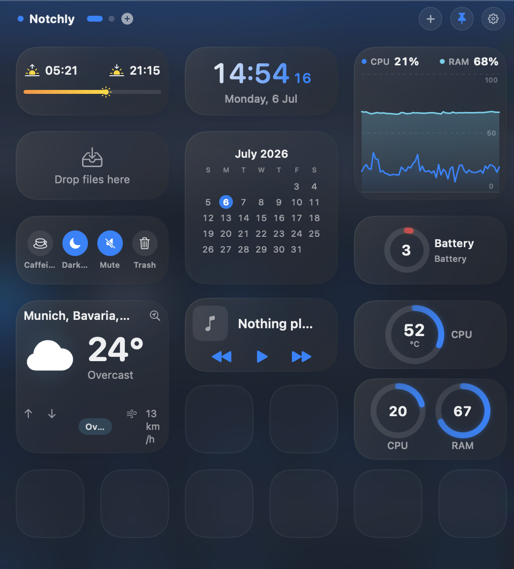 Notchmate – real app preview on macOS